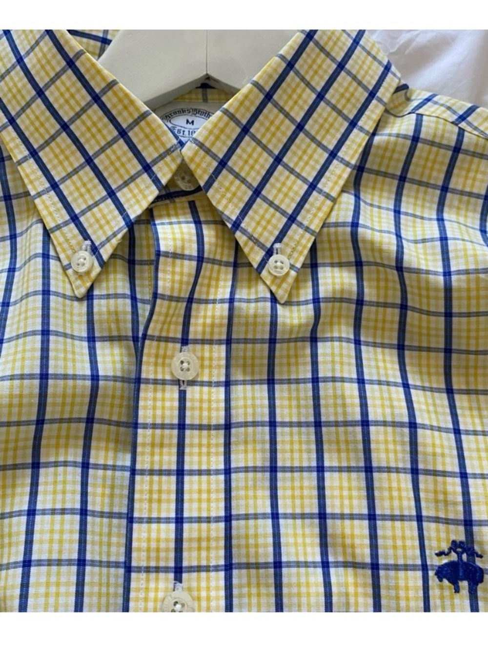 Brooks Brothers Yellow & Blue Plaid Button-Down Shirt